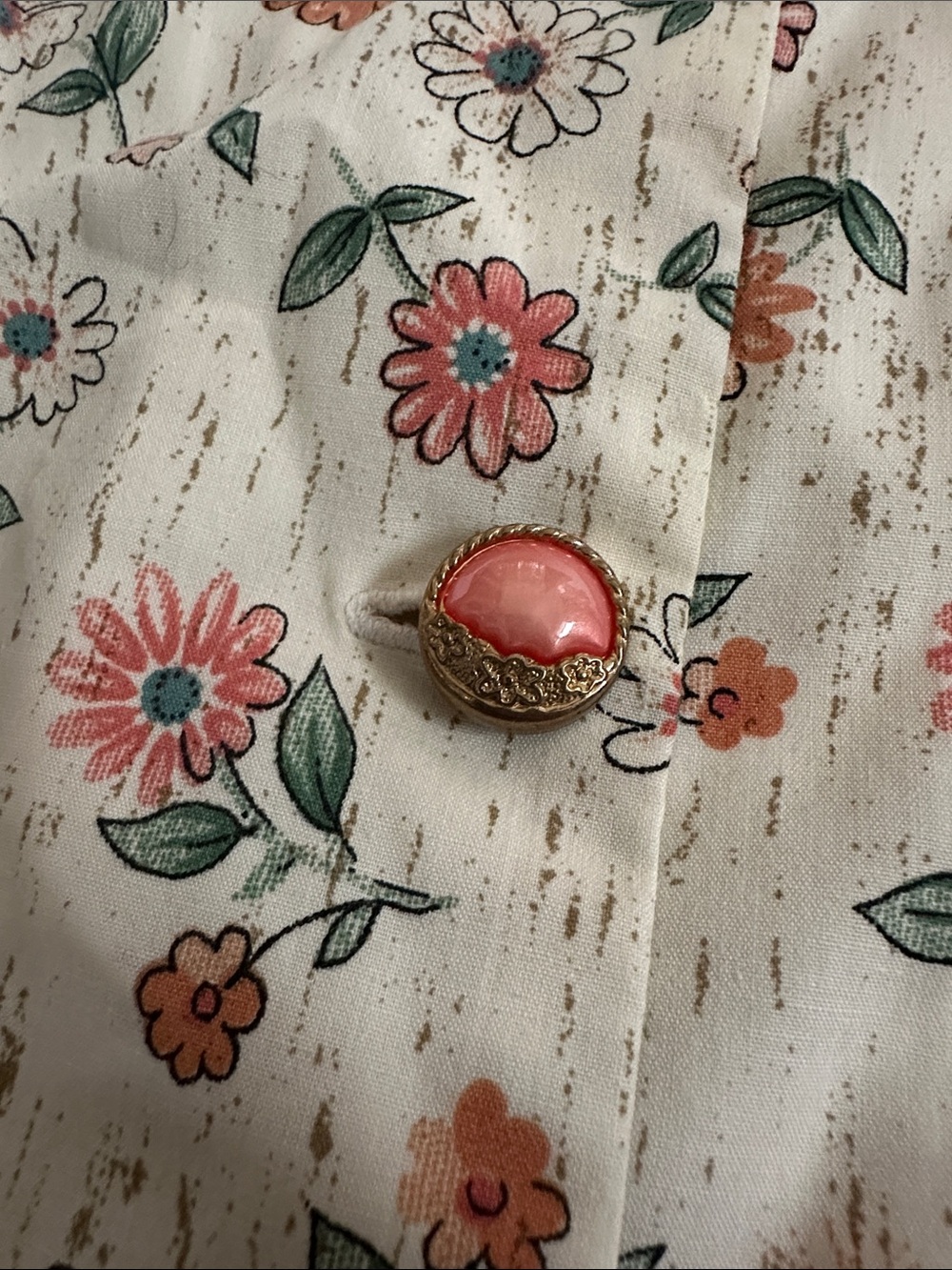 πΈβ¨ Vintage Floral Button-Front Dress β Size 32 Tall β¨πΈ - Picture 3 of 6